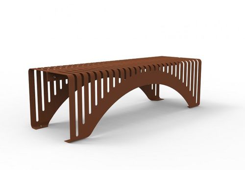 Banc public contemporain - CUT 002 - Trackdesign - en acier COR-TEN® / sans dossier / sans accoudoirs