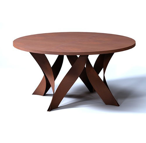 Table à manger contemporaine - 134 - Trackdesign - en acier corten / avec piètement en acier / ronde
