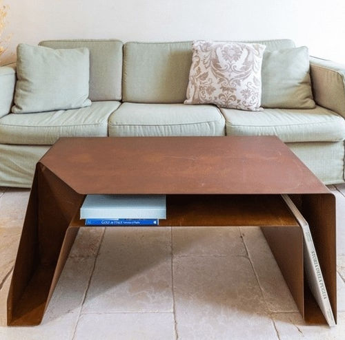 Table basse contemporaine - TAPE - Trackdesign - en acier COR-TEN® / avec piètement en acier / rectangulaire