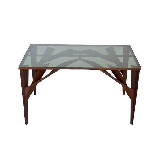 Table contemporaine - TREE X - Trackdesign - en verre trempé / avec piètement en acier peint / avec piètement en acier COR-TEN®