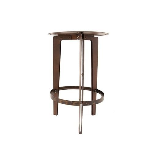 Table mange-debout contemporaine - LEGGERO_002 - Trackdesign - en acier COR-TEN® / avec piètement en acier / ronde