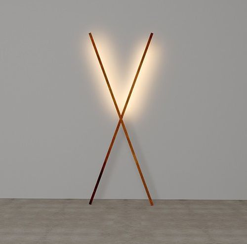 Lampe sur pied - X FLOOR - Trackdesign - en acier COR-TEN® / contemporaine / sans fil