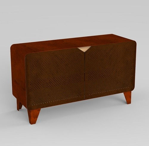 Buffet contemporain - SIDEBOARD  - Trackdesign - en chêne / en acier COR-TEN® / à portes battantes