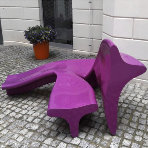 Banc public design original - CITY ALPHABET F - Astrini Design - en composite / avec dossier