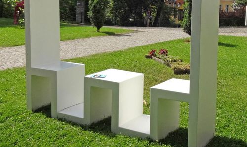 Banc design - Astrini Design - en aluminium / professionnel / pour centre commercial
