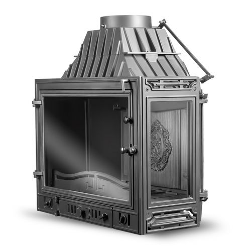 Insert de cheminée d'angle - W3 PB - kawmet - à bois / à combustible solide