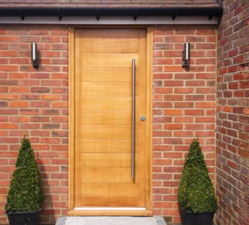 Porte d'entrée - Authentic Timber Windows Ltd - en bois / battante / semi-vitrée