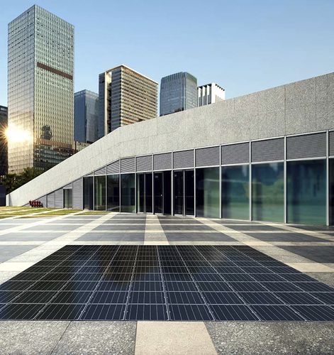 Panneau en verre photovoltaïque - PLATIO - à motif / bariolé / pour plancher