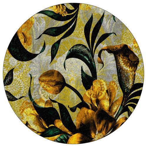 Moquette tuftée - HIDDEN TREASURE - La Aurelia Design - synthétique / à motif floral / jaune