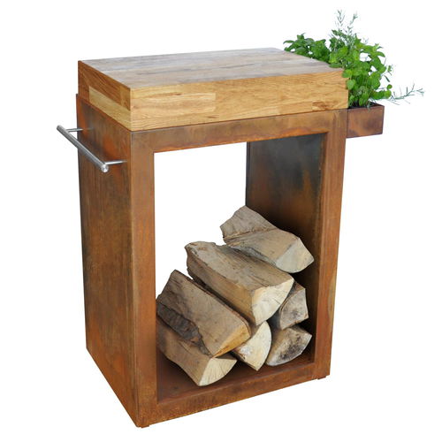 Plan de travail en bois - SMALL - ARTISS DESIGN - en acier / de cuisine / de jardin