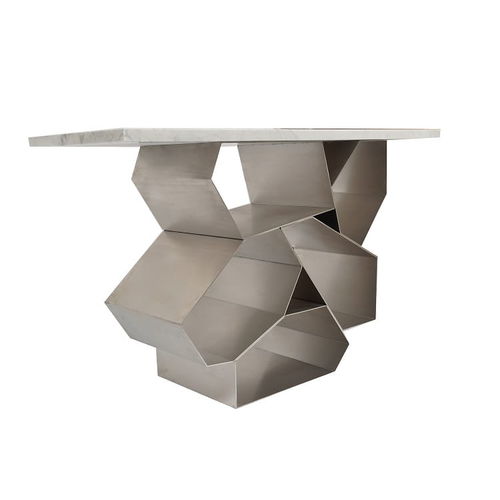Console contemporaine - LUXURY HONEY - ARTISS DESIGN - en marbre / avec piètement en acier inoxydable / rectangulaire