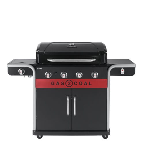 Barbecue à gaz - GAS2COAL 2.0 440 - CHARBROIL - sur roulettes / en fonte / en acier inoxydable