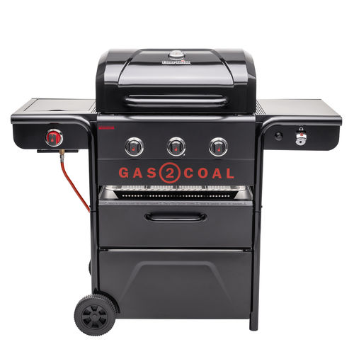 Barbecue à gaz - Gas2Coal Special Edition 3 - CHARBROIL - à charbon / sur roulettes / en acier