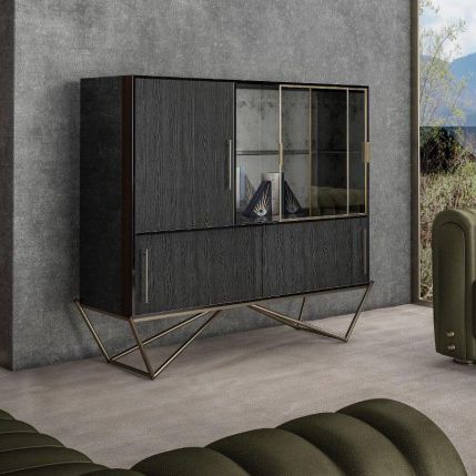 Buffet haut - HINES - Porus studio - contemporain / en bois laqué / en frêne