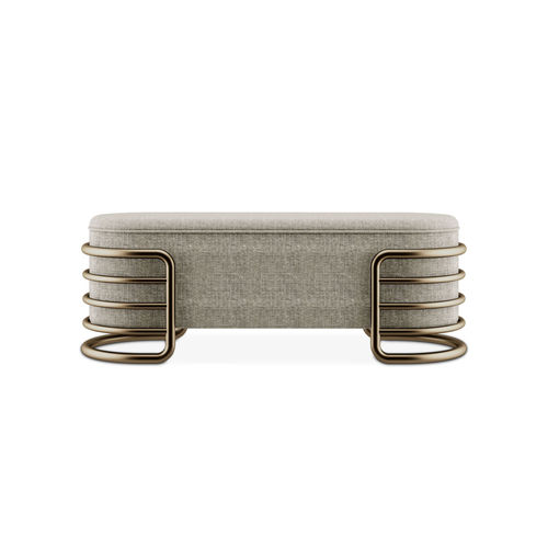 Banquette contemporaine - EERO - Porus studio - en velours / avec piètement en métal / en laiton poli