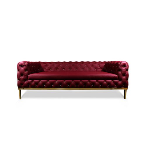 Canapé chesterfield - BROADWAY - Porus studio - en cuir / gris / violet