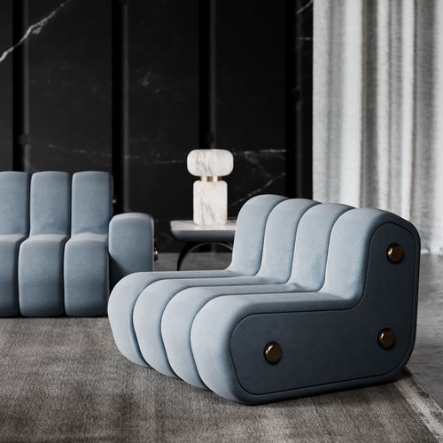 Fauteuil contemporain - DAKOTA - Porus studio - en cuir / en mousse / personnalisable