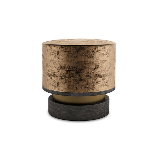 Tabouret design original - WYO - Porus studio - en velours / avec piètement en frêne / piètement central