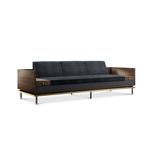 Canapé compact - ASHEVILLE - Porus studio - contemporain / en tissu / en cuir