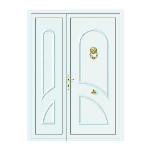 Porte d'entrée - ORO : CASTOR - ALUPORTA - en aluminium / battante / avec vantail latéral fixe
