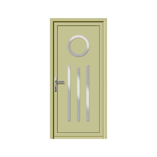 Porte d'entrée - ELEMENTS : CALCIO  - ALUPORTA - en aluminium / battante / semi-vitrée