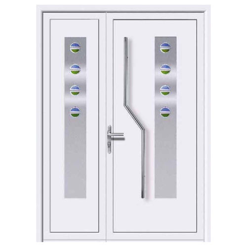 Porte d'entrée - ELEMENTS : CESIO 1  - ALUPORTA - en aluminium / battante / semi-vitrée