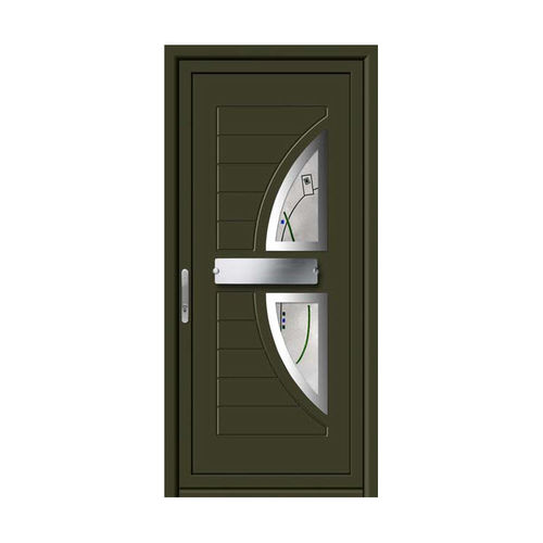 Porte d'entrée - RANURADOS : BARIO  - ALUPORTA - en aluminium / battante / semi-vitrée