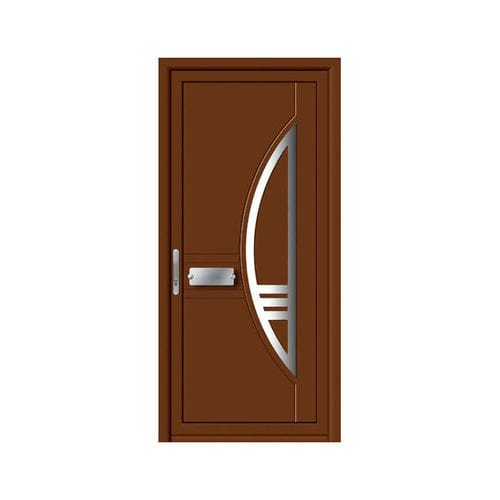Porte d'entrée - RANURADOS : NIQUEL  - ALUPORTA - en aluminium / battante / semi-vitrée