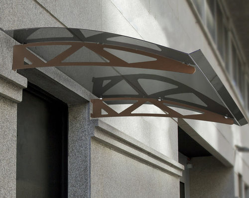 Auvent d'entrée - VARSOVIA  - ALUPORTA - en aluminium / en polycarbonate / courbé