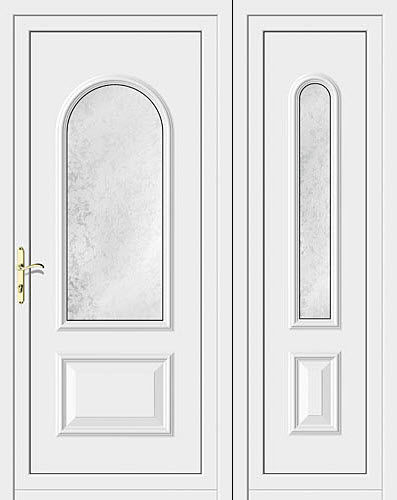 Porte d'entrée - ORO : ARTEMISA - ALUPORTA - en aluminium / battante / semi-vitrée