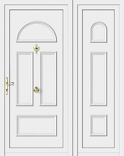 Porte d'entrée - PLATA : BURIL  - ALUPORTA - en aluminium / battante / avec vantail latéral fixe