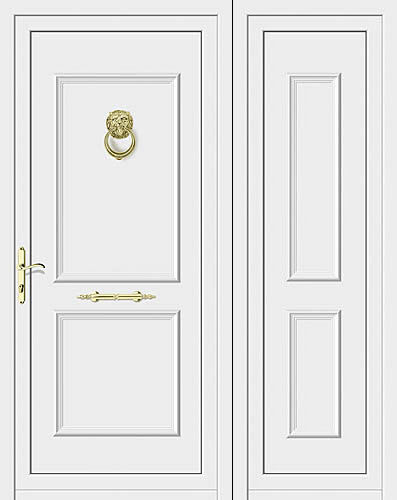 Porte d'entrée - PLATA : CASIOPEA  - ALUPORTA - en aluminium / battante / semi-vitrée