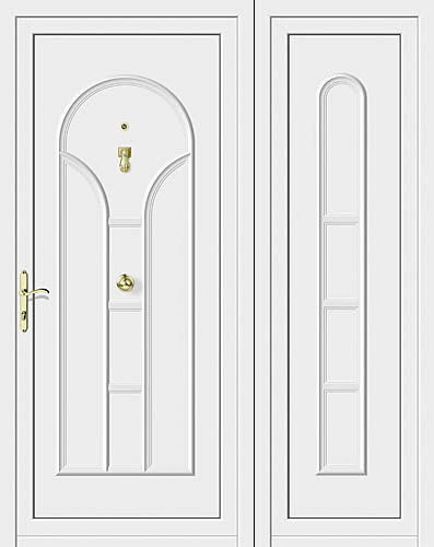 Porte d'entrée - PLATA : PERSEO  - ALUPORTA - en aluminium / battante / semi-vitrée