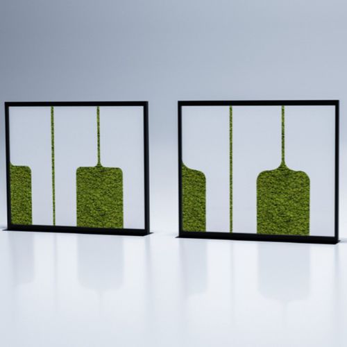 Séparateur d'espace en métal laqué - BIG FRAMES - Feel Green - en résine acrylique / pour bureau / pour restaurant