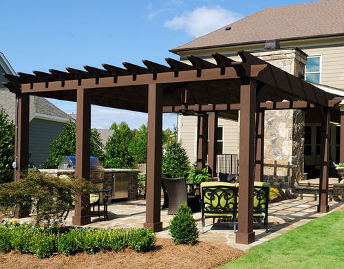 Pergola autoportée - ARMSTRONG - Oakio Plastic Wood Building Materials Co.,Ltd. - adossée / en bois composite / durable