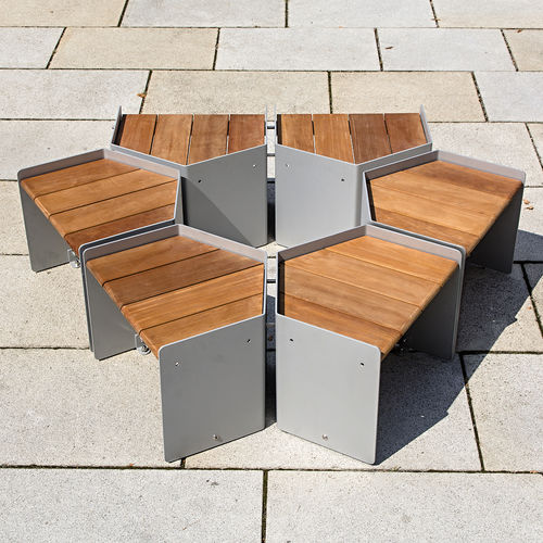 Banc public contemporain - PENTA ISLANDS - STREETPARK s.r.o. - en bois / en acier galvanisé / modulaire