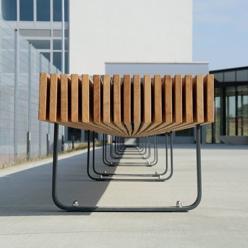 Banc public contemporain - BORDO - STREETPARK s.r.o. - en bois / en métal / en caoutchouc