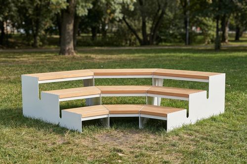 Banc public contemporain - AUDITO - STREETPARK s.r.o. - en acier galvanisé / en acier à revêtement par poudre / en acier inoxydable
