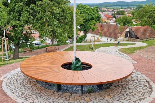 Banc public contemporain - RYSLA - STREETPARK s.r.o. - en acier galvanisé / en acier à revêtement par poudre / en acier inoxydable