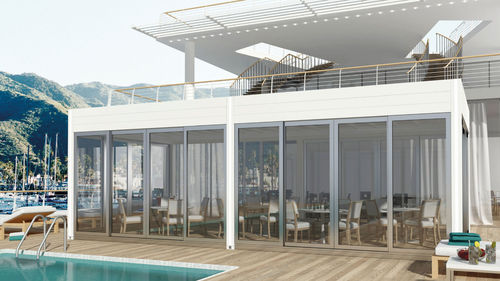 Porte-fenêtre coulissante - SLIDING DOORS - RGM srl - en aluminium / à double vitrage / à coupure thermique