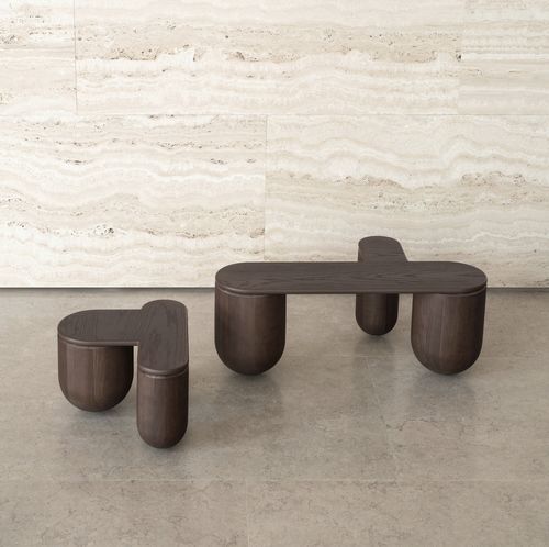 Table basse contemporaine - Hello  - NOOM - en frêne / avec piètement en frêne / 3 pieds