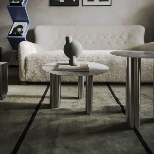 Table basse contemporaine - Brandt CS1 - NOOM - en acier inoxydable / avec piètement en acier inoxydable / ronde