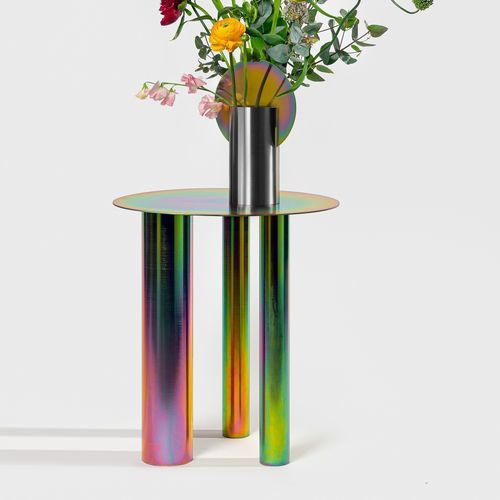 Table d'appoint contemporaine - Brandt CSL3 - NOOM - en acier / avec piètement en acier / ronde