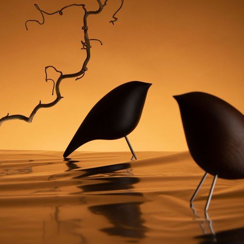 Sculpture en chêne - Tweety  - NOOM - fait main / à poser / noire