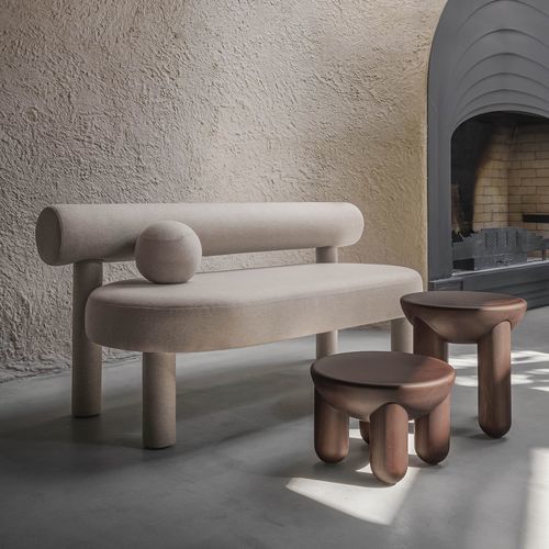 Canapé contemporain - Gropius CS1 - NOOM - en tissu / avec coussin amovible / fait main