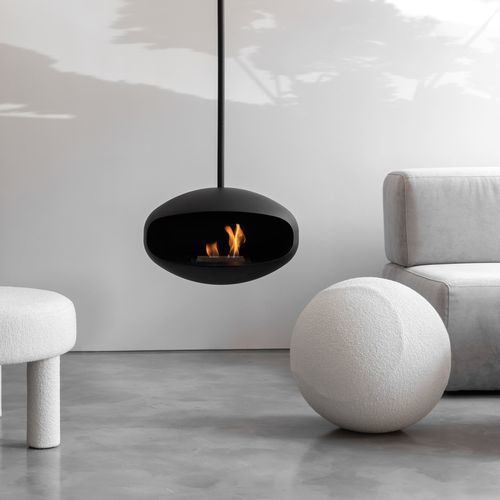 Pouf contemporain - NOOM - en tissu / rond / tapissé