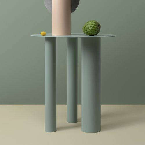 Table d'appoint contemporaine - Brandt CS2 - NOOM - en acier / avec piètement en acier / ronde