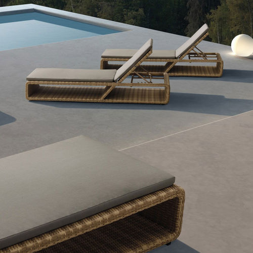Bain de soleil contemporain - H-20031L - Howvin outdoor furtniture - en tissu / en rotin / dossier ajustable