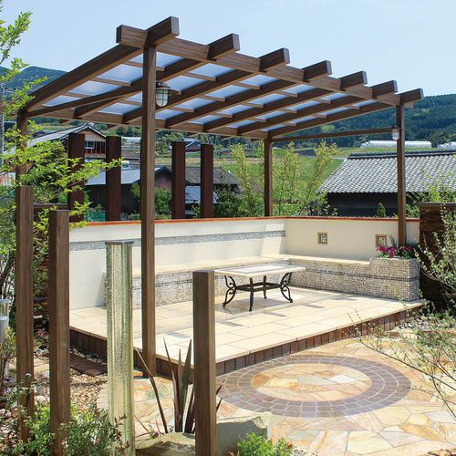 Pergola autoportée - 廊架4 - Howvin outdoor furtniture - en bois / couverture en bois
