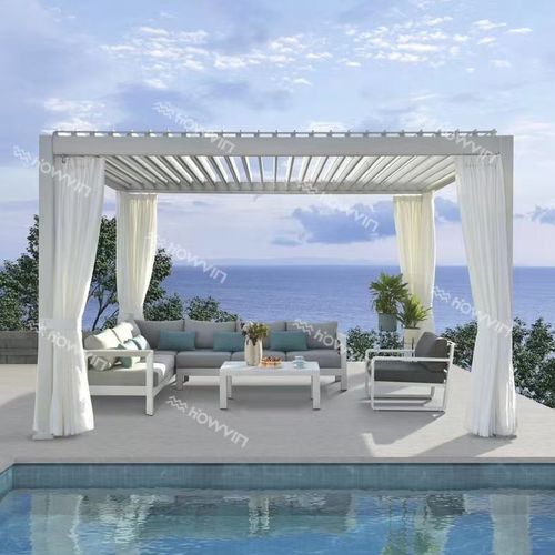 Pergola autoportée - H-748W - Howvin outdoor furtniture - aluminium / à lames brise soleil / sur mesure